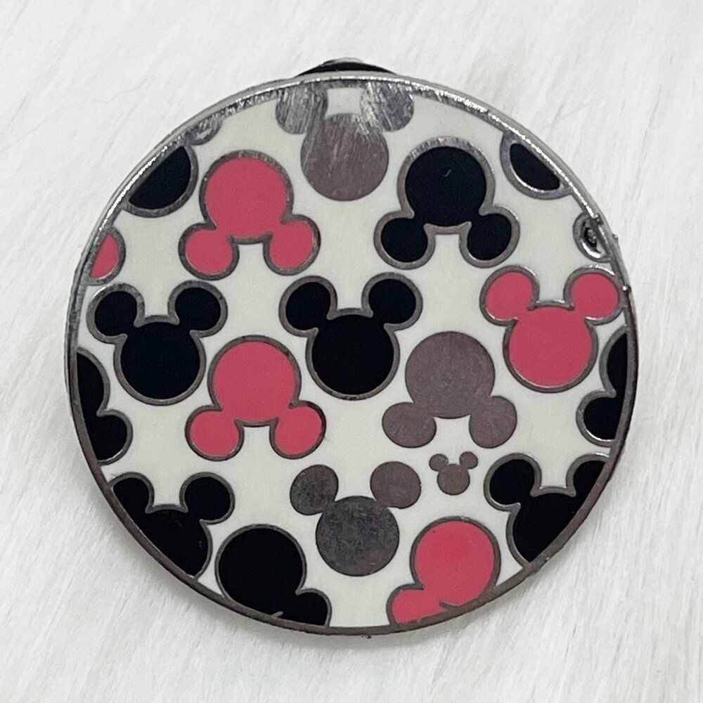 🔮 5/$25 Disney Black Silver And‎ Pink Mickey Ears Pin